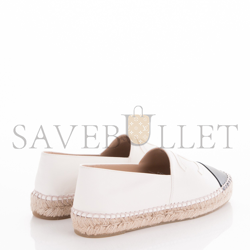 Ch*el lambskin espadrilles white black g29762
